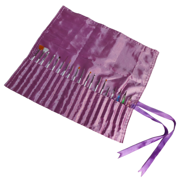Professional Roll Up Nail Art Brush Bag & Nail Art Brushes Set Buy