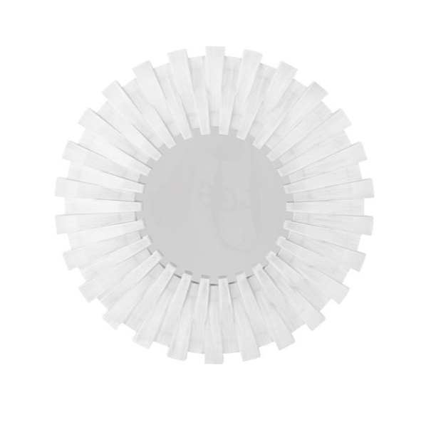 Hesperia Round Textured Wall Mirror Whitewash