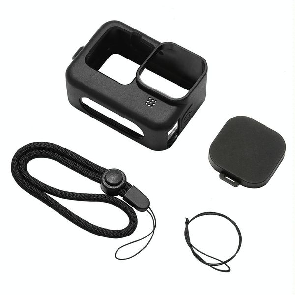 PULUZ GoPro HERO12/11/10/9 Protective Silicone Case with Lens Cap and Strap