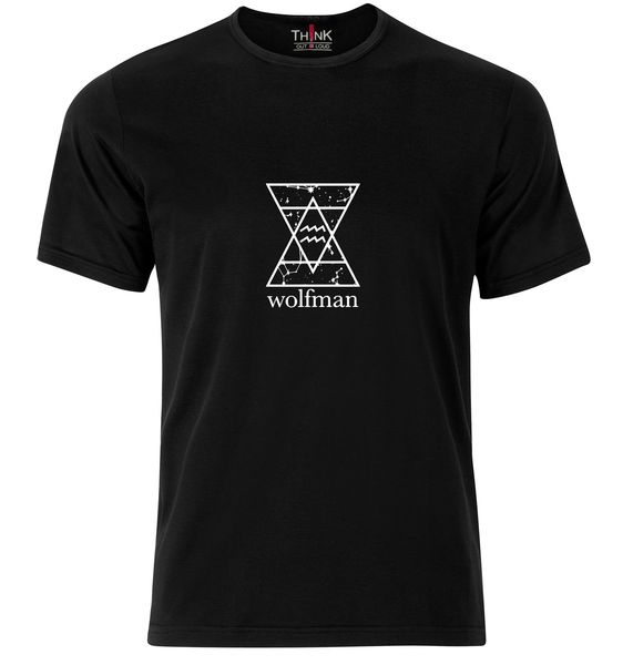 Think Out Loud Mens "Wolfman" Short Sleeve Tshirt Black
