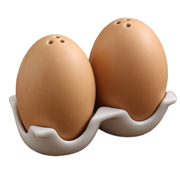 Ceramic Salt And Pepper Shaker Set Mini Brown With Stand