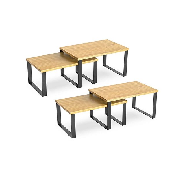 Four Cabinet Shelf Organizers, Counter Shelves, Stackable, Expandable Rack
