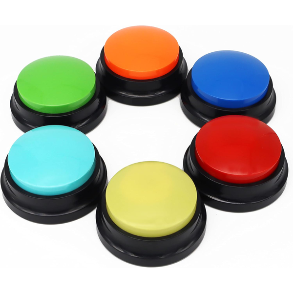 6 Piece Dog Voice Recording Buttons for Communication Pet Training Buzzer