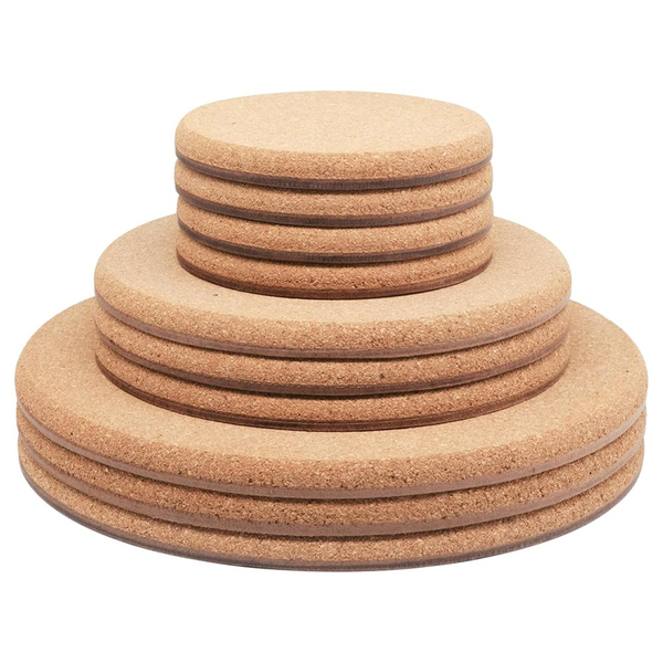 Plant Coasters, 3 Sizes Double Layers Hard Thick Cork Planter Coaster