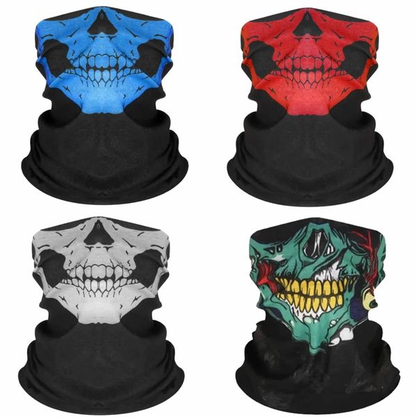 4Pcs Scarves Bandanas Face Tube Black Headband, Motorcycle Headwear