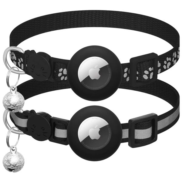 2 Pack Airtag Cat Collar Breakaway with Bell