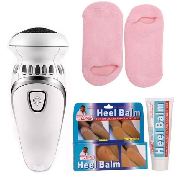 Smooth Feet Kit- Electric Callus Remover Vacuum Silicon Socks Plus a Cream