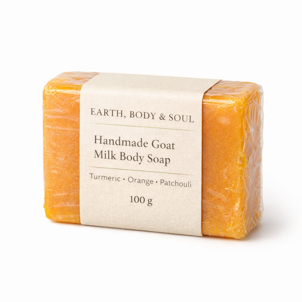 Earth, Body &amp; Soul Powerful Goats Milk Turmeric Soap 100g