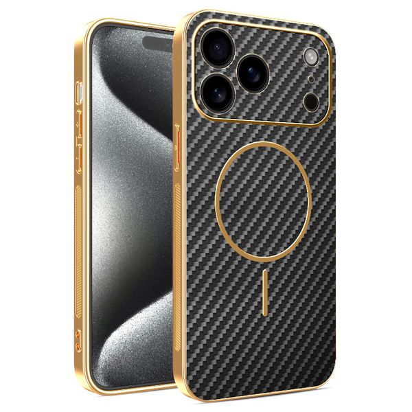 Carbon Fiber Magnetic Phone Case Compatible With iPhone 12 Pro Max