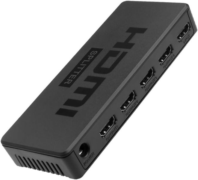 1x4 HDMI Splitter, 1 in 4 Out HDMI Splitter Audio Video Distributor Box 3D