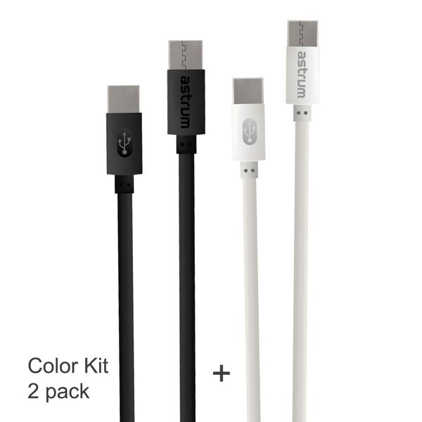 Astrum Verve CC60 60W PD USB-C Charge &amp; Sync Cable - 2 Colour Pack