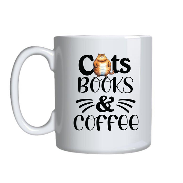 Cats Books Coffee Mugs for Lovers Funny Graphic Design Birthday Present
