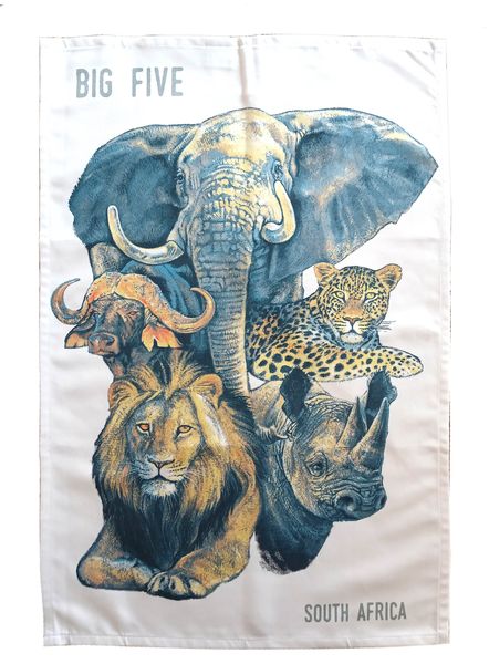 Big Five Animal Tea Towel Dish Cloth 67x44,5cm