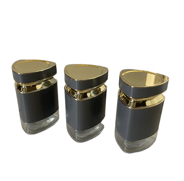 3 Piece Big Size Spice Cannister -Grey and Silver