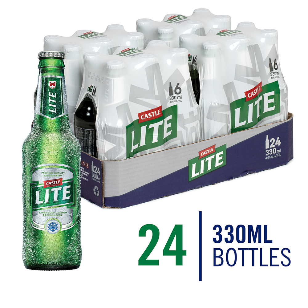 Castle Lite Premium Lager Beer 24 X 330ml Bottles Shop Today Get It 