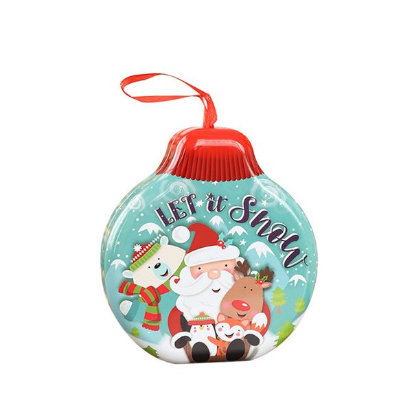 Home Decor Fillable Jolly Christmas Tree Ornament Tin Set of 2