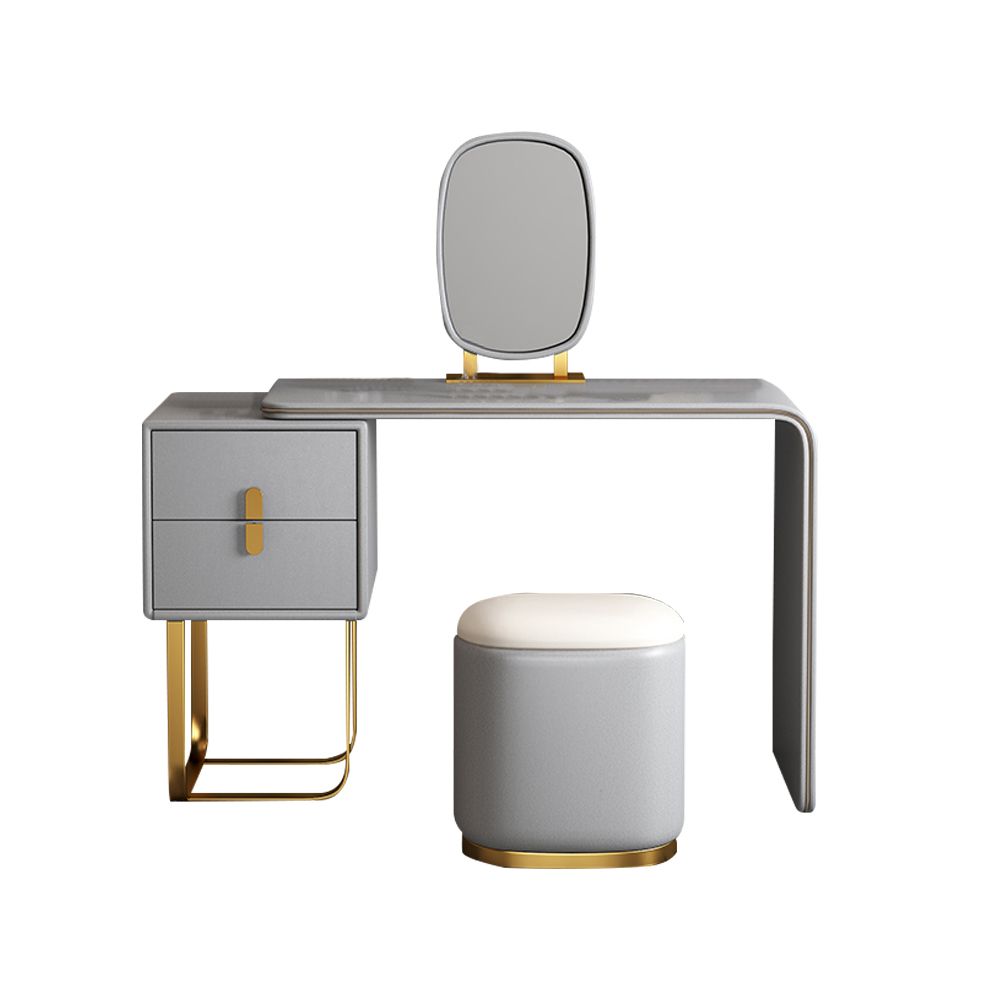 Modern Luxury Grey Dressing Table With Chair & Mirror F-1 | Shop Today ...