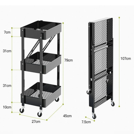 3-Tier Rolling Utility Cart with Lockable Wheels Storage Organizer - White | Shop Today. Get it Tomorrow! | takealot.com