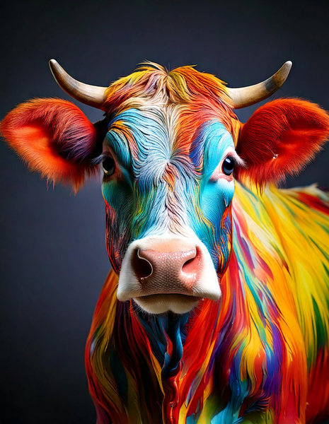 Canvas Home Decor Wall Art - Colour Cow