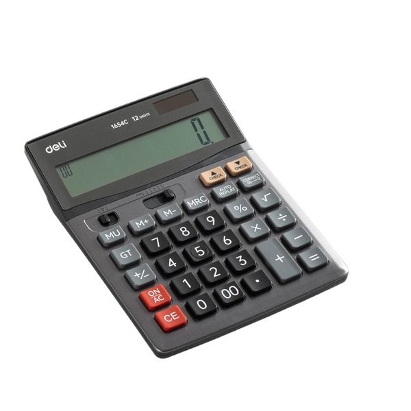 Deli Metal Desktop Calculator 12 Digits 120 Steps Dual Power 3Y Guarantee