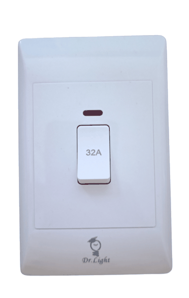 Dr Light White Isolator 32A-250V Single Wall Lever Switch