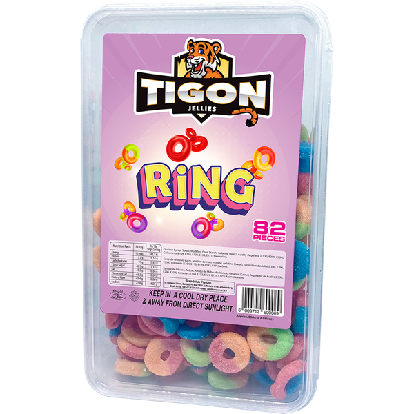 Tigon Ring - Assorted Flavoured Sweet &amp; Sour Jelly Gummies - 82 pieces