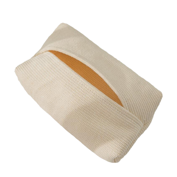 Woven Cotton Tissue Box Cover Tea Table Tissue Bag - Cream Color