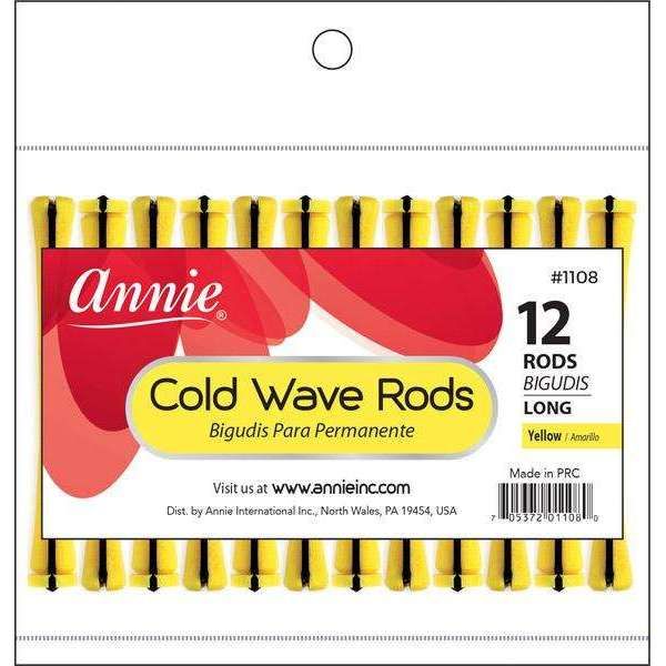 Annie Cold Wave Rod Long 12Ct Yellow- 4 Pack
