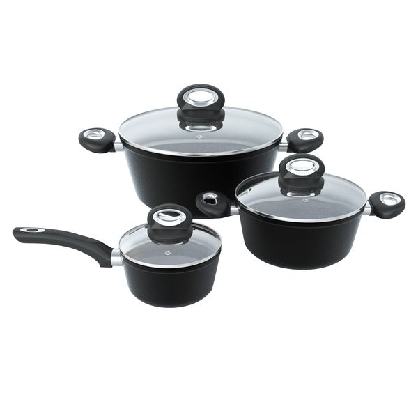 Bennett Read Fusion Forged 6-Piece Non-Stick Cookware Set with Glass Lids