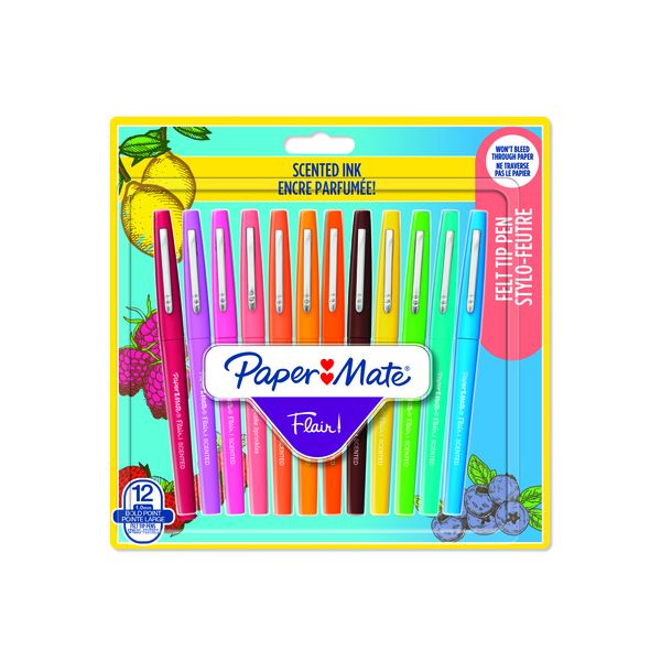 PAPER MATE Flair Scented Medium 0.7mm 12 Assorted Markers