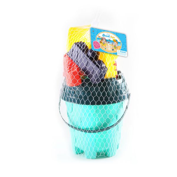 Beach Bucket Set with Strainer and Accessories - 6 Piece