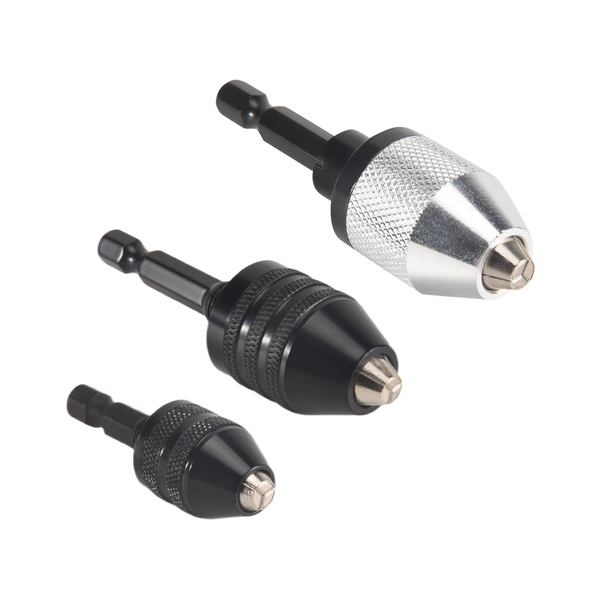 3Pieces 1/4 Inch Hex Shank Keyless Drill Chuck Quick Change Adapter Converter