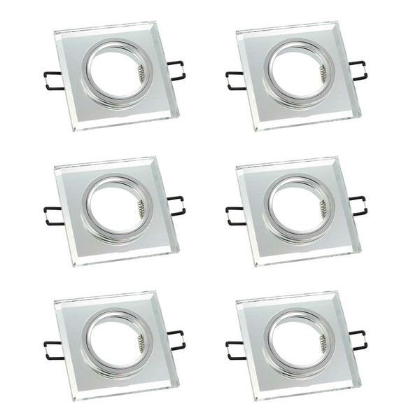 Vito Crystal Square Downlight Frame Stainless Steel Glass Set of 6