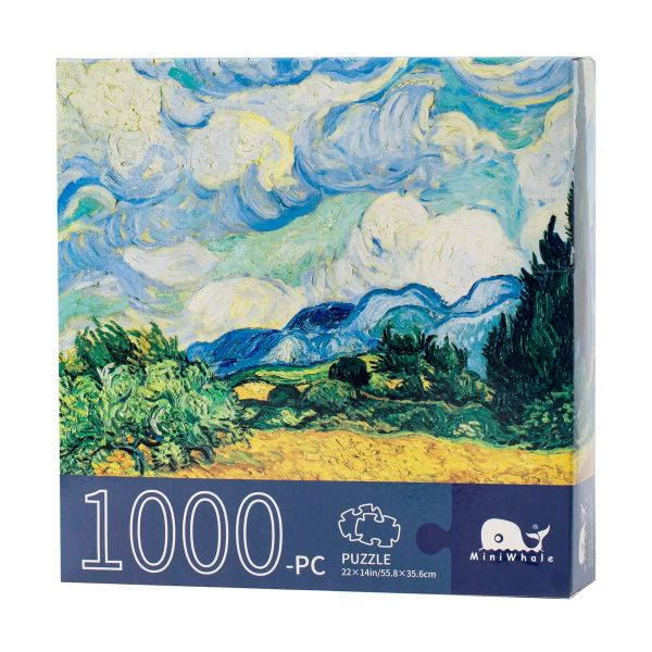 Oil Painting Puzzle 1000 Pcs Van Gogh's "Wheatfield with Cypresses"