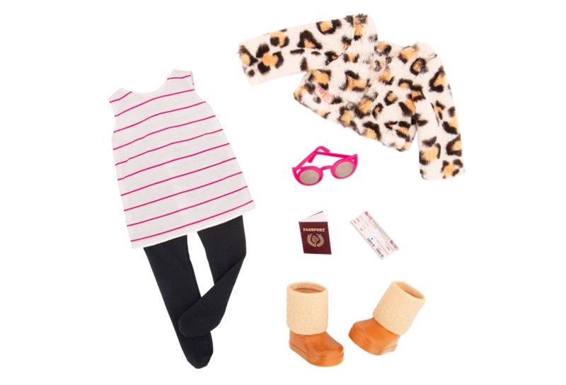 Our Generation Regular Leopard Jacket Travel Outfit - Travel Chic
