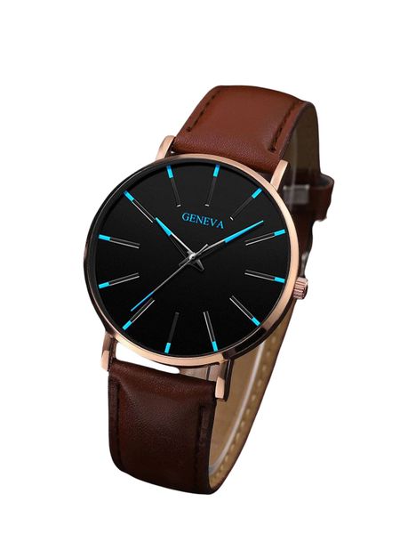 Geneva Men Brown/Blue Formal Watch