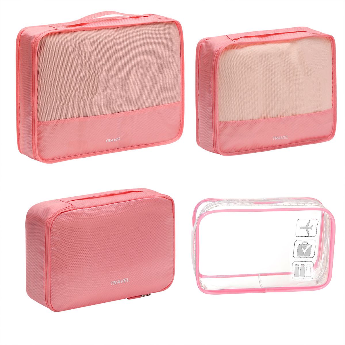 4 Piece Travel Luggage Organizer Set Multifunctional Clothing Sorting Bags