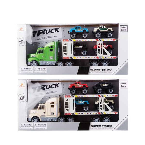 Bulk Pack x 2 Vehicle Playset Truck &amp; Trailor With 4cars