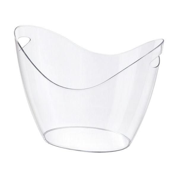 Acrylic Beverage and Ice Bucket with Easy-Grip Handles - Transparent