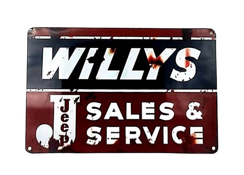 Willys Jeep Sales &amp; Service Retro Style Metal Tin Sign For Bar Pub Wall