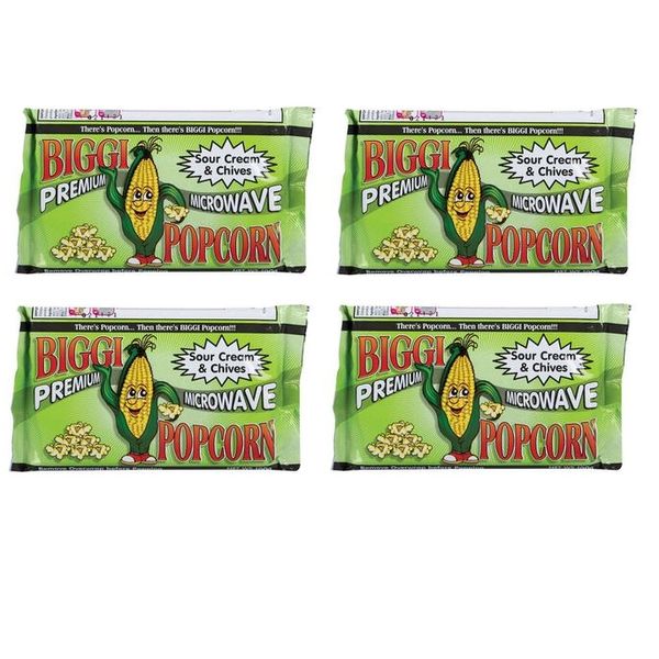Bulk Pack 4 x Premium Microwave Popcorn Sour Cream &amp; Chives 100g Each