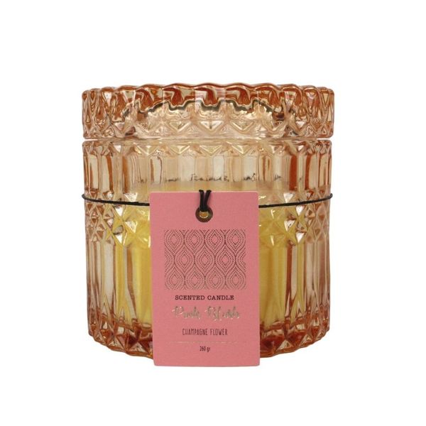 Scented Candle in Glass Holder 10.5cm - Champagne Flowers