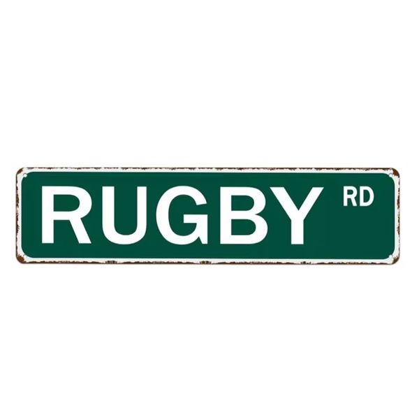 Stationery Vintage Retro Sport Rugby Metal Street Road Sign - 40cm