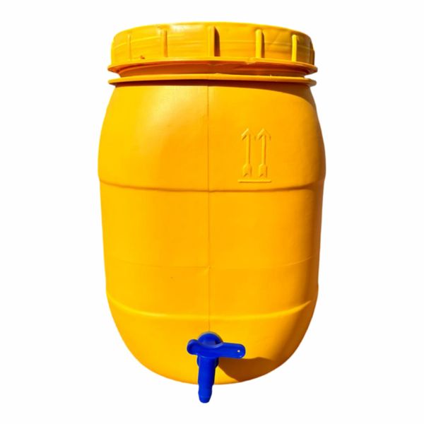 30L Yellow Screw-Cap Drum with Dispensing Tap