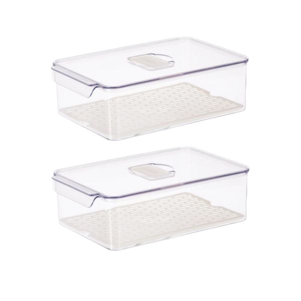 Fresh Keeping Refrigeratot Transparent Food Storage Containers - Pack of 2