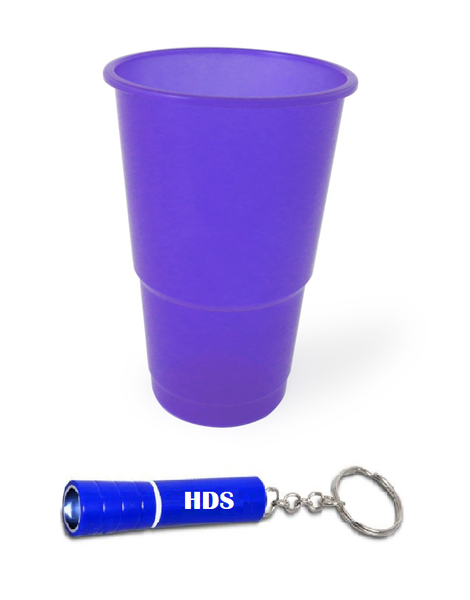 340ml Plastic Tumbler Cup - Pack of 10 with HDS Branded Torch