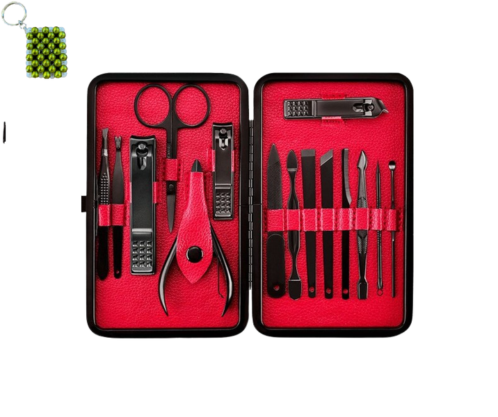 Black Nail Clipper Set - Professional Grooming Tools &amp; key Holder