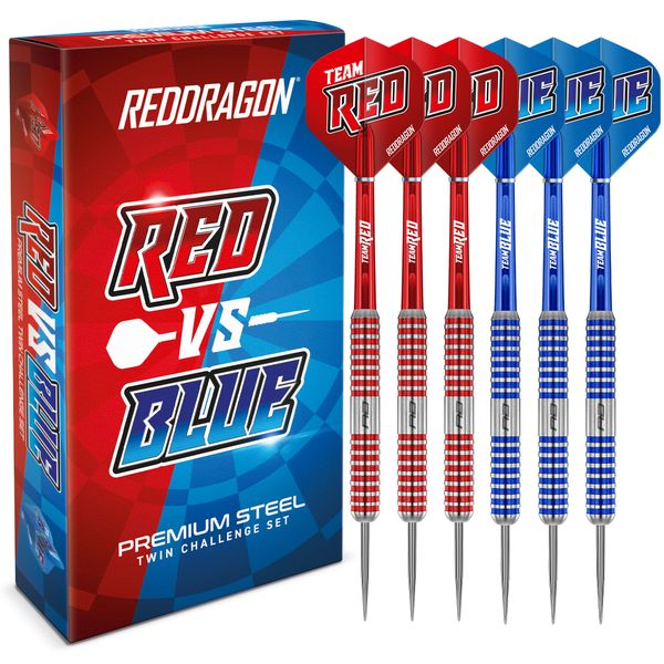 Team Red vs Team Blue Steel Darts Set