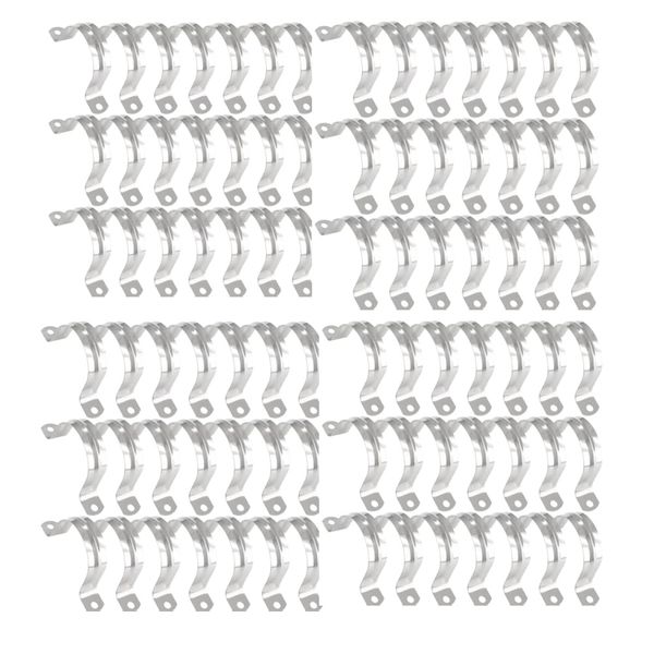 Tool 100 Piece Stainless Steel M30/M32 Two Holes U-Pipe Clamps -18mm