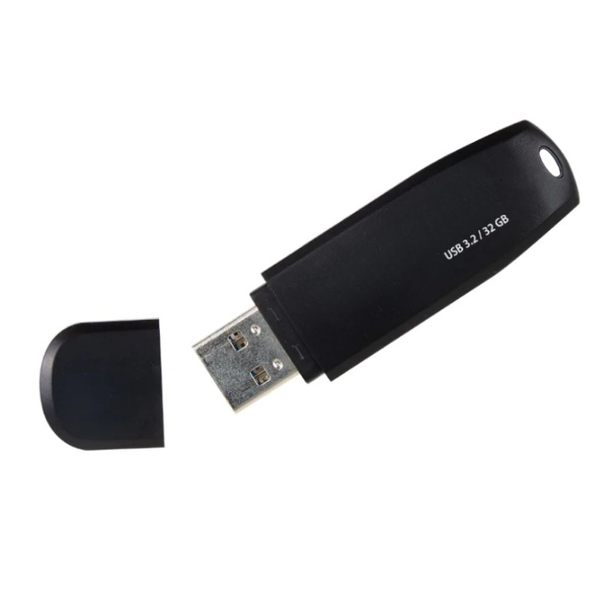 Black 32GB USB 3.2 Flash Drive - Plug &amp; Play, Lightning-Fast Performance